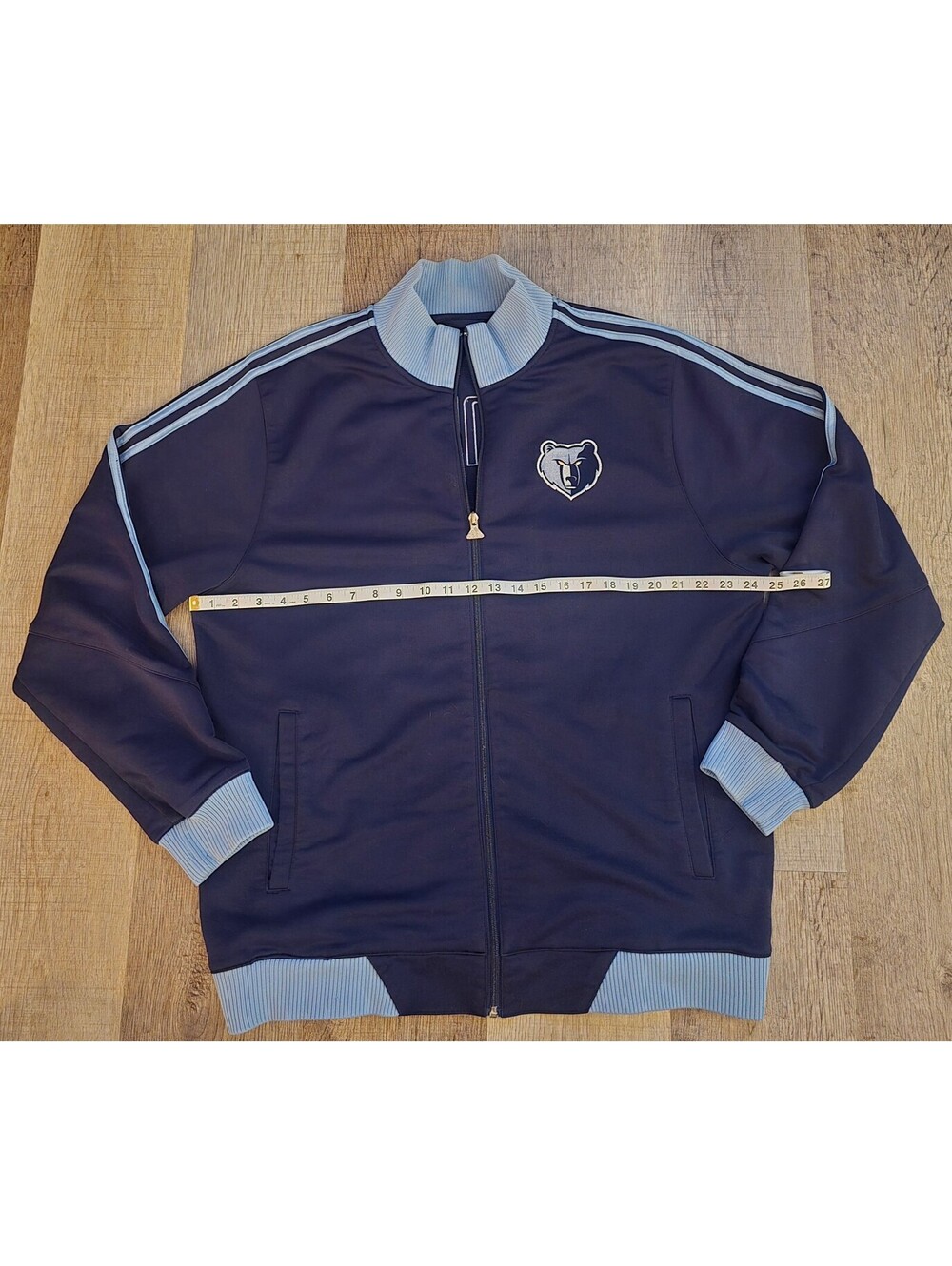 Classic Memphis Grizzlies Adidas Track Jacket Navy Light Blue - Mens XL